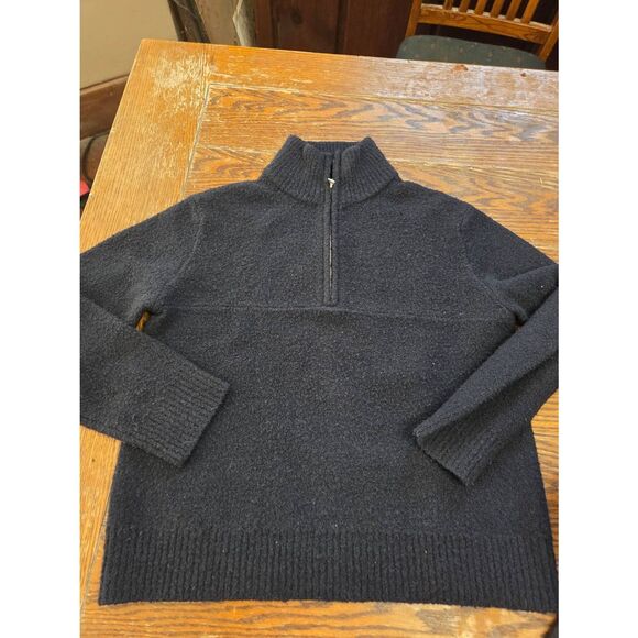 Jenni Kayne Merino Boucle Half Zip In Black Sz XS - Picture 2 of 6